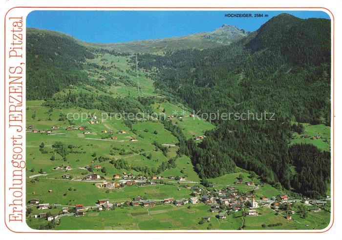 Jerzens Pitztal Tirol AT Hochzeiger Pitztal Fliegeraufnahme Dorf Bergwiesen Sess