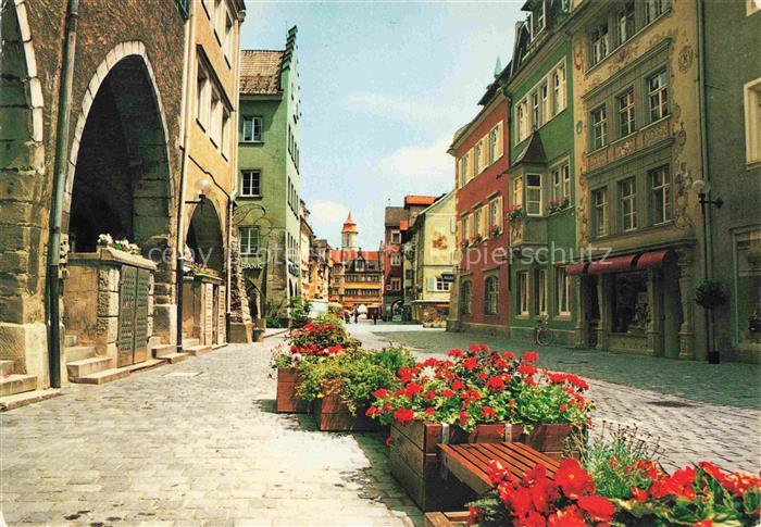 Bodolz LINDAU Bayern Fussgaengerzone Hauptstrasse Altstadt Blumenschmuck Fachwer