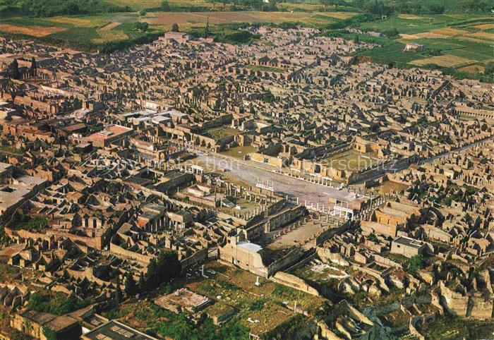 POMPEI Napoli Campania IT Ausgrabungen Fliegeraufnahme Forum Antike-Ruinen Scavi