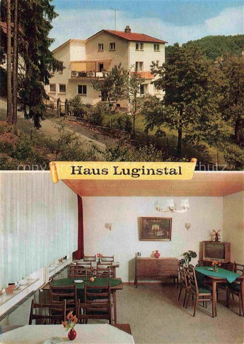 Bad Soden-Salmuenster Hessen Pension-Haus-Luginstal Speisezimmer Fernseher Garte