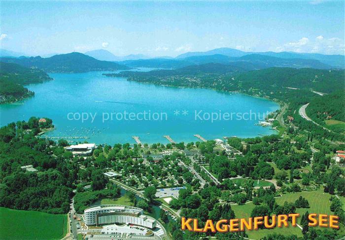 KLAGENFURT Woerthersee Kaernten AT Woerther-See See Fliegeraufnahme Strandbad Ho