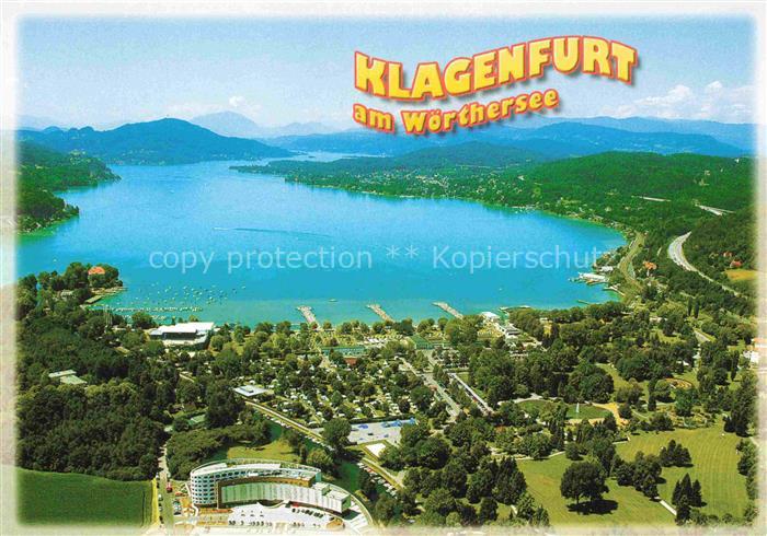 KLAGENFURT Woerthersee Kaernten AT Woerther-See Fliegeraufnahme Strandbad Hotel
