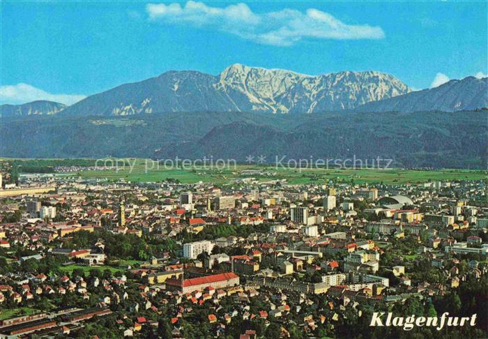 KLAGENFURT Woerthersee Kaernten AT Hochobir Stadtpanorama Fliegeraufnahme Berge
