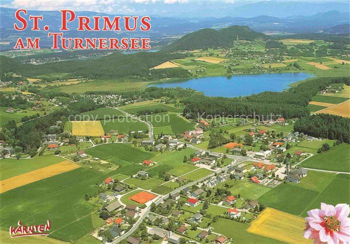 St Primus Turnersee Kaernten AT St-Primus Turnersee Fliegeraufnahme Ortschaft Fe