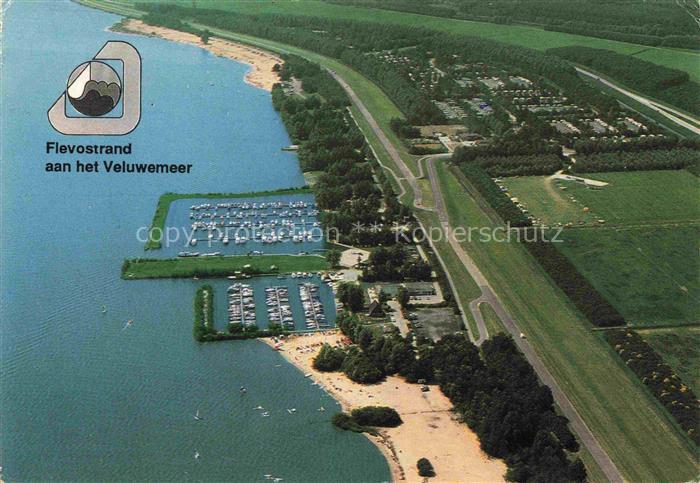 Biddinghuizen Flevoland NL Flevostrand Veluwemeer Luftbild Strand Hafen Segelboo