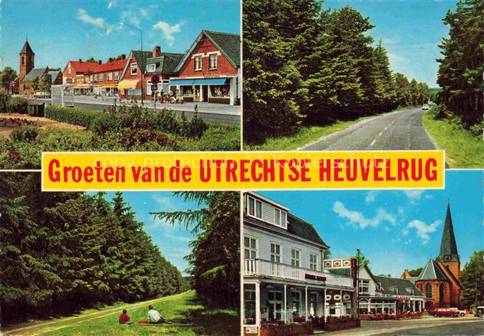 Utrechtse Heuvelrug UTRECHT NL Einkaufsstrasse Kirche Waldweg Dorfplatz Geschaef