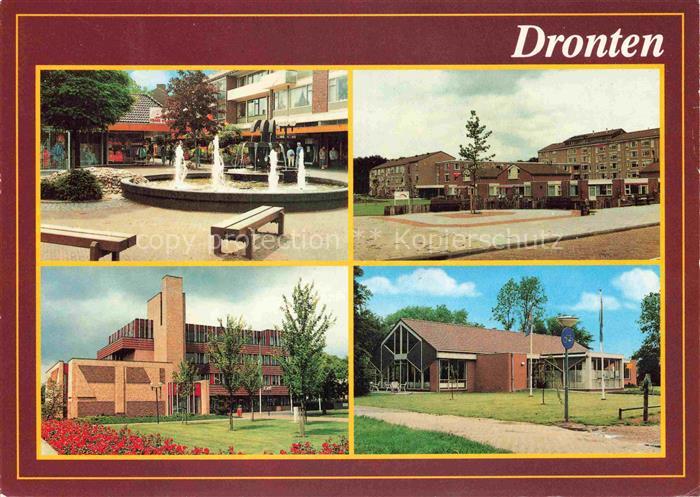 Dronten Flevoland NL Brunnen Einkaufszentrum Wohnhaeuser Rathaus Kirche Mehrbild