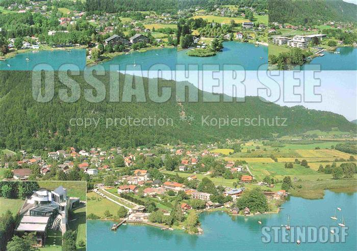 Steindorf Ossiacher See Kaernten AT Ossiacher-See Luftbild Seeufer Stiegl Steinh