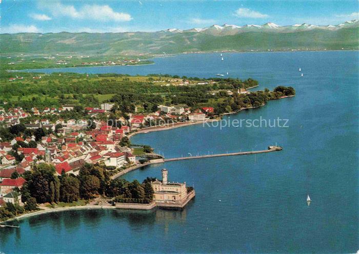 Langenargen Bodensee Bodensee Fliegeraufnahme Schloss Hafen Seepromenade Ortscha