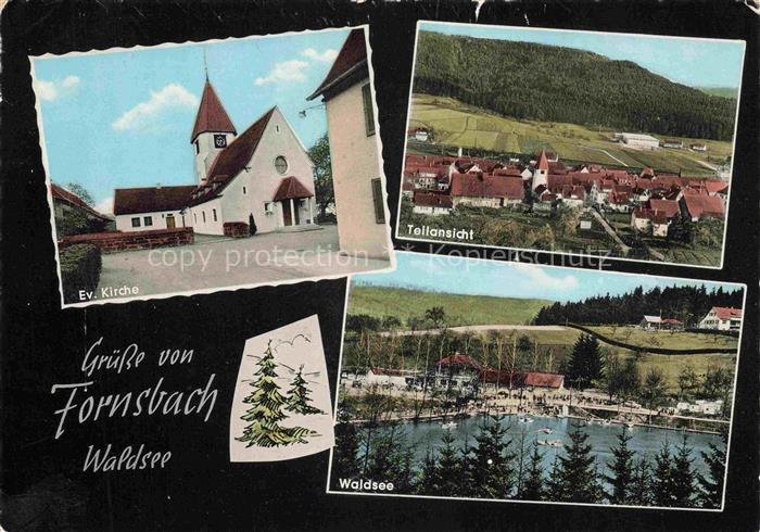 Fornsbach Murrhardt Rems-Murr-Kreis BW Waldsee Ev-Kirche Teilansicht Schwaebisch