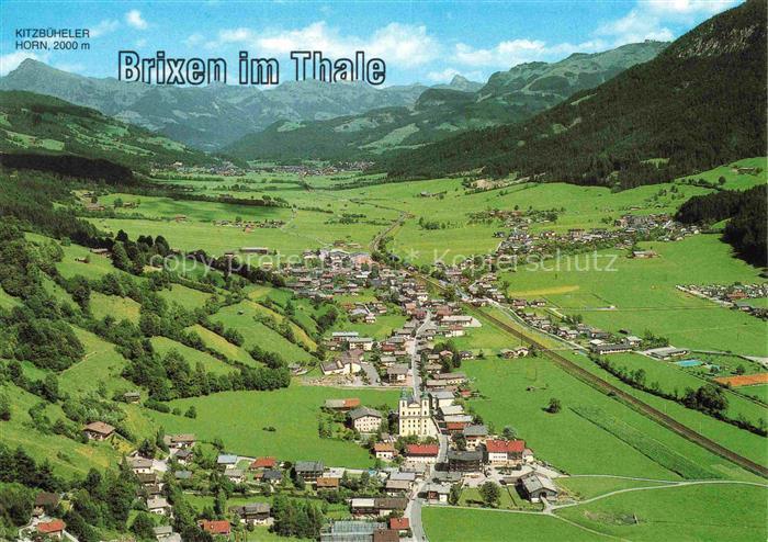 Brixen im Thale Tirol AT Tal Dorf Kirche Berge Wiesen Kitzbueheler-Horn Fliegera