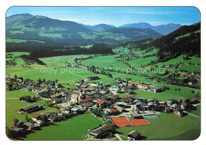 Westendorf Brixental Tirol AT Dorf Tal Berge Wiesen Kirche Tennisplatz Nachsoel
