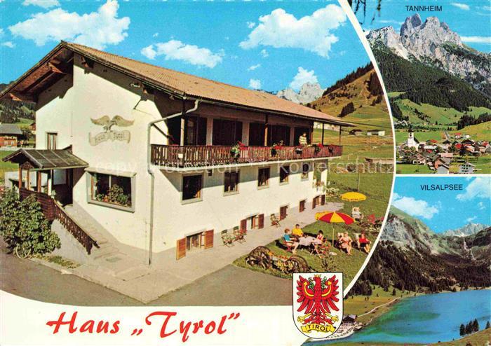 Tannheim 1097m Tirol AT Haus-Tyrol Pension Bergpanorama Vilsalpsee Berge Almwies
