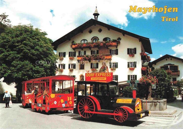 Mayrhofen Zillertal Tirol AT Dorf-Express Touristenbahn Dorfplatz Zillertal Gast
