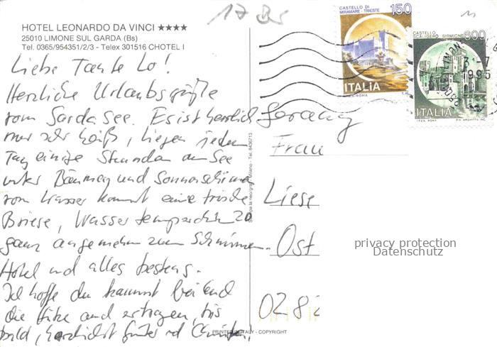 Limone-sul-Garda Brescia Lombardia IT Hotel-Leonardo-da-Vinci Gardasee Luftaufna – Bild 2