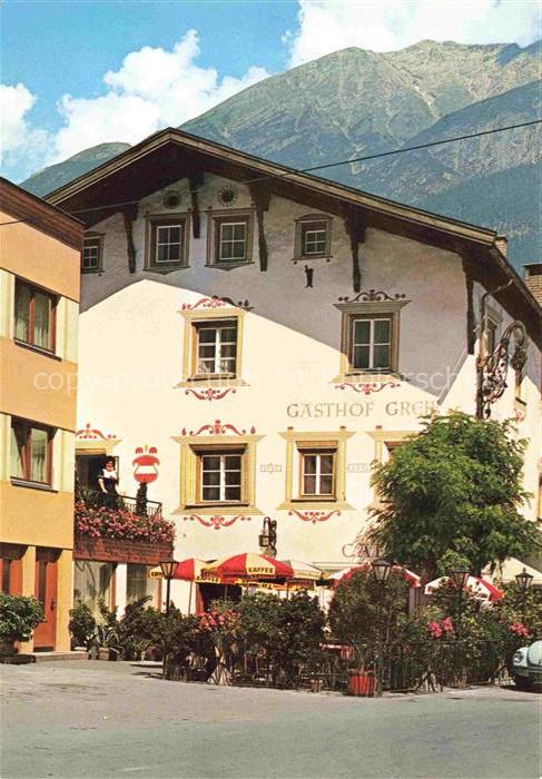 Landeck  Tirol AT Gasthof-Greif Pension Gastgarten Cafe Berge Strassencafé Tirol