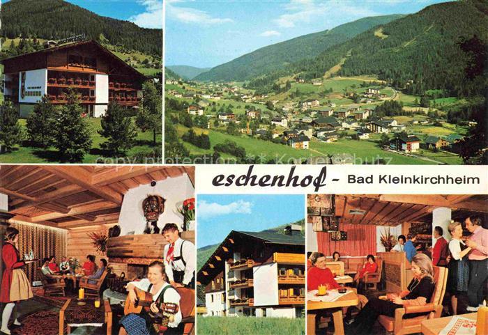 Bad Kleinkirchheim Kaernten AT Eschenhof Hotel Ortsansicht Berge Tal Gastraum Tr