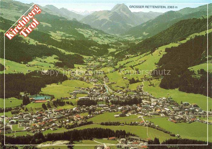 Kirchberg Tirol AT Grosser-Rettenstein Kitzbueheler-Alpen Tal Berge Ort Wiesen W