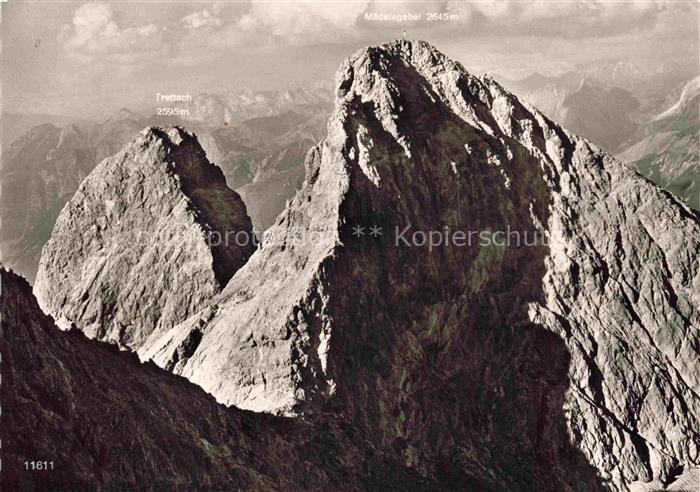 Trettachspitze 2595m Oberstdorf Bayern Trettachspitze Maedelegabel Allgaeuer-Alp