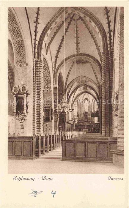 SCHLESWIG-CITY Holstein Dom Kirchenschiff Gotik Gewoelbe Altar Kircheninneres Ki