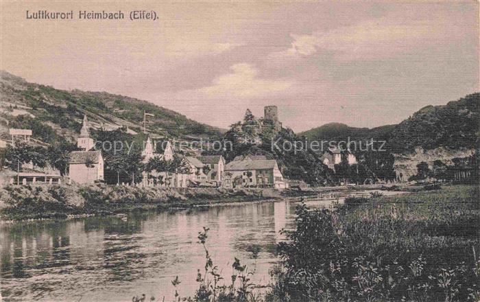 Heimbach Eifel Rur Dueren NRW Luftkurort Eifel Ruine Burg Fluss Kirche Dorf Hue