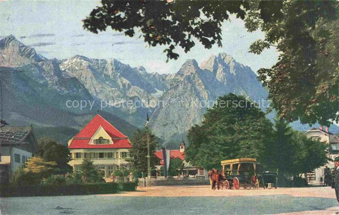 GARMISCH-PARTENKIRCHEN Bayern Marktplatz Kurhaus Alpspitze Waxenstein Zugspitze