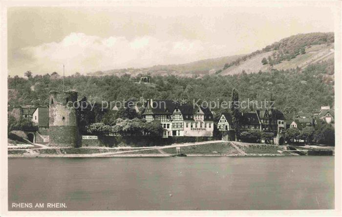 Rhens Rhein Mayen-Koblenz Rheinland-Pfalz Rhein Turm Fachwerkhaeuser Hotel-Koeni