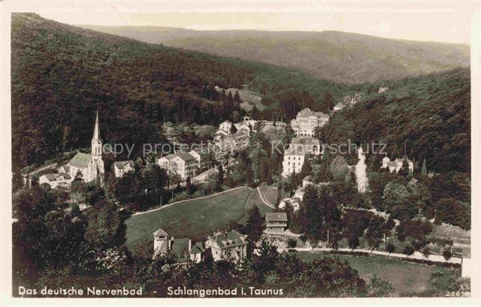 Schlangenbad Taunus Hessen Nervenbad Taunus Tal Kirche Kurort Wald Villen Panora