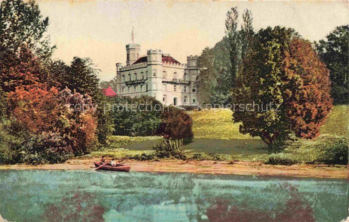 Berg Starnberg Bayern Schloss-Berg Starnbergersee Schloss Ruderboot See Baeume P