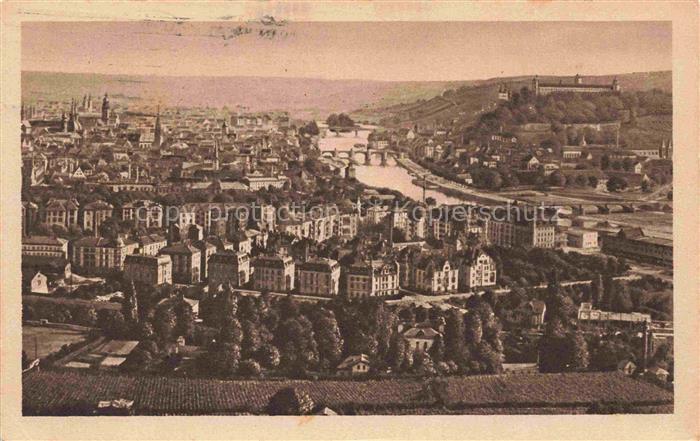 Heidingsfeld WueRZBURG Marienberg-Festung Main Stadtpanorama Steinberg Bruecke K