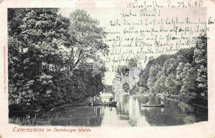 Externsteine Detmold Lippe NRW Externsteine Teutoburger-Wald Felsen Ruderboote W