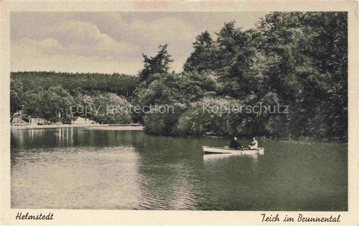 Helmstedt Niedersachsen Teich Brunnental Ruderboot Wald Naherholung Paddler See