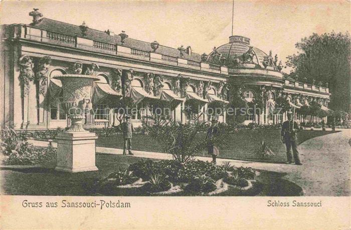 POTSDAM CITY Schloss-Sanssouci Barockgarten Wachen Skulpturen Parkanlage Sanssou