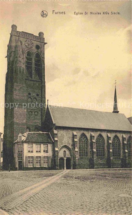 Furnes Veurne West-Vlaanderen Belgie Eglise-St-Nicolas Kirche Kirchturm Kopfstei