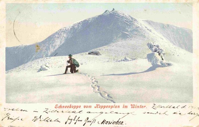 Schneekoppe Snezka Riesengebirge Krkonose CZ Schneekoppe Koppenplan Winter Schne
