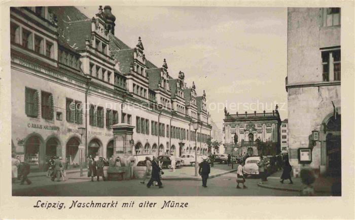 LEIPZIG Sachsen Naschmarkt Alte-Muenze Renaissance-Gebaeude Passanten Autos Stra