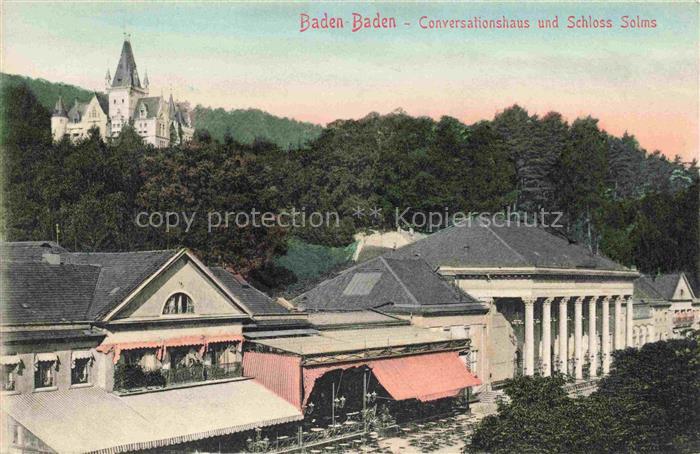 BADEN-BADEN BW Conversationshaus Schloss-Solms Kurhaus Saeulen Wald Schloss Baeu