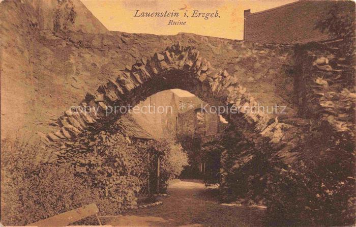 Lauenstein Erzgebirge Geising Sachsen Ruine Steinbogen Burgmauer Erzgebirge Efeu