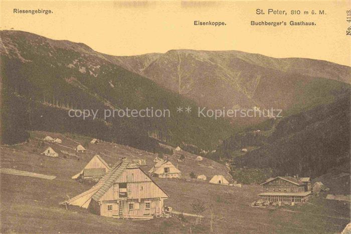 St Peter Riesengebirge Svaty Petr CZ Eisenkoppe Buchberger s-Gasthaus Berglandsc