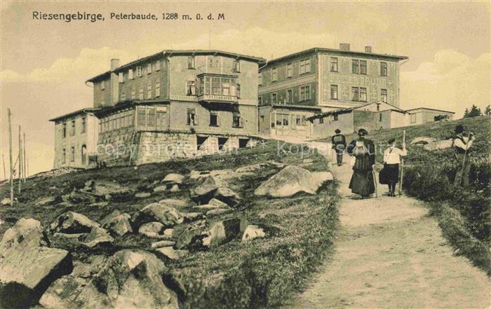 Peterbaude Petrova Bouda Spindleruv Mlyn CZ Peterbaude Berggasthof Wanderer Stei