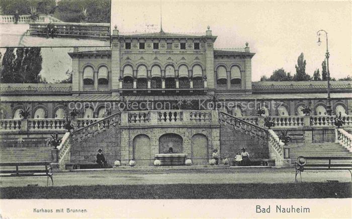 BAD NAUHEIM Hessen Kurhaus Brunnen Freitreppe Kurpark Jugendstil Kurgaeste Arkad