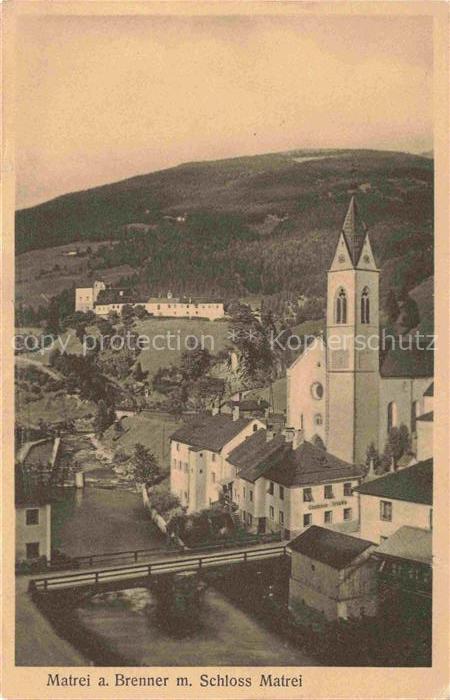 Matrei Brenner Innsbruck Tirol AT Schloss-Matrei Kirche Bruecke Fluss Dorf Berge