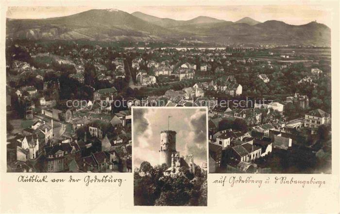 BAD GODESBERG BONN Godesburg-Ruine Aussicht Siebengebirge Stadtpanorama Drachenf