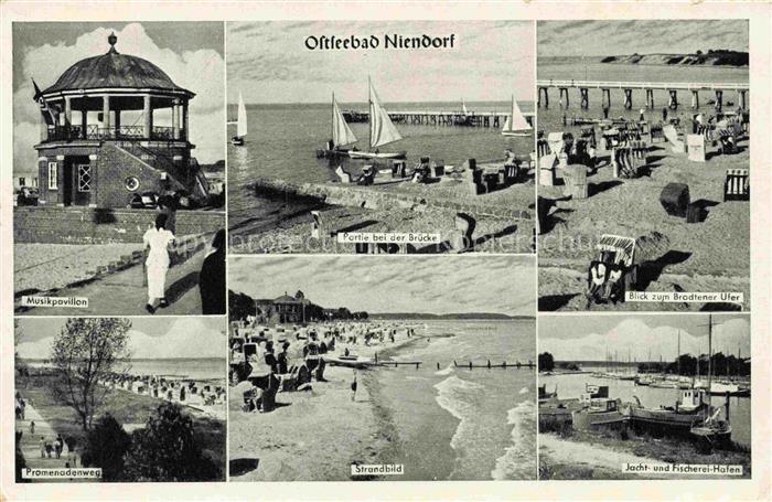 NIENDORF Ostseebad Timmendorferstrand Ostseebad Musikpavillon Strandbild Jacht-