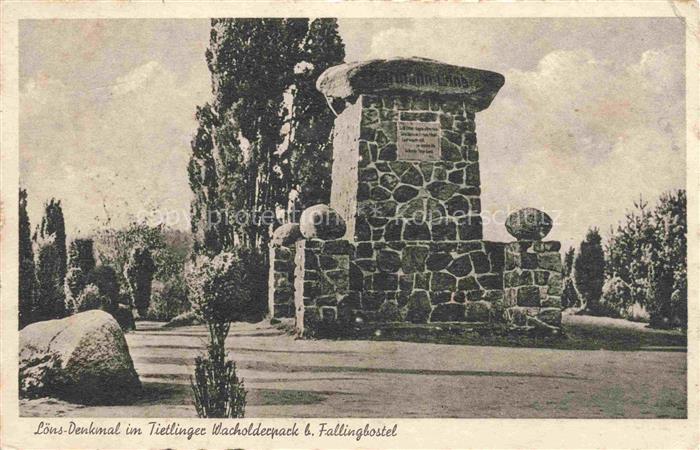 Bad Fallingbostel Loens-Denkmal Tietlinger-Wacholderpark Findling Denkmal Wachol