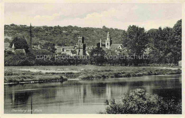 Obernburg Main Eisenbach Miltenberg Bayern Main Fluss Kirche Ortsansicht Kirchtu