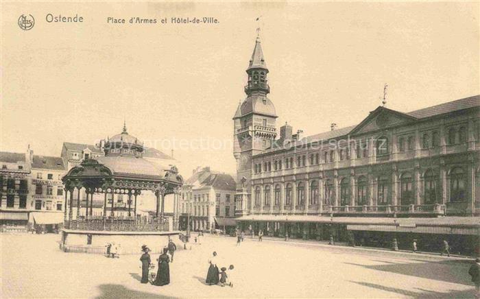 Oostende OSTENDE West-Vlaanderen Belgie Place-d Armes Hotel-de-Ville Kiosque Pas