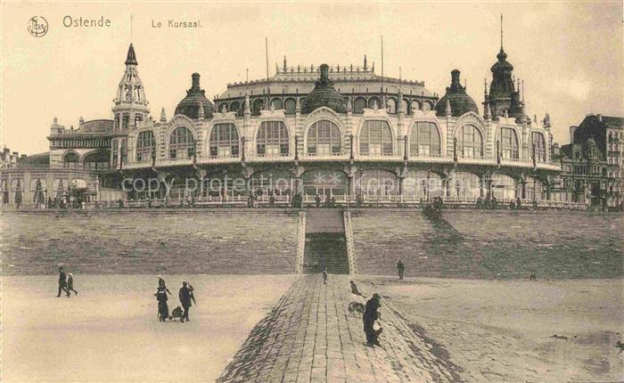 Oostende OSTENDE West-Vlaanderen Belgie Kursaal Strand Passanten Jugendstil Kupp