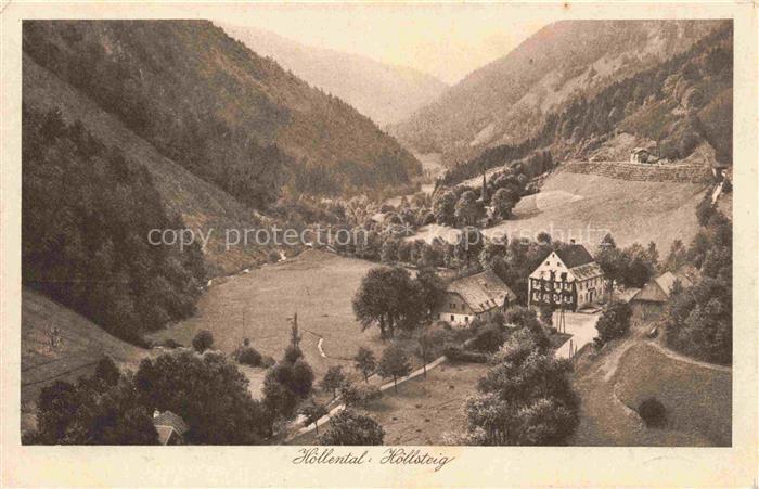 Hoellental Schwarzwald BW Hoellsteig Tal Wald Gasthof Bergstrasse Wiesen Schwarz