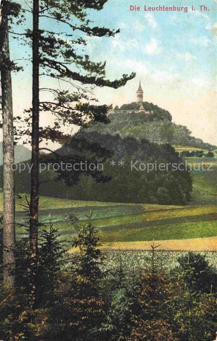 Schloss Leuchtenburg Leuchtenburg Burg Felsen Wald Kiefern Felder Huegel